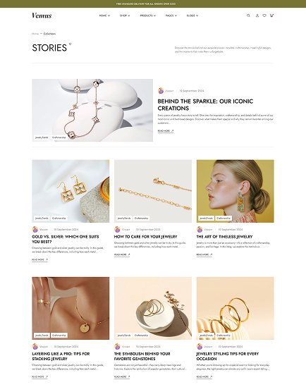 Vemus Jewelry Ecommerce project screenshot