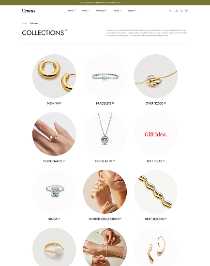 Vemus Jewelry Ecommerce project screenshot
